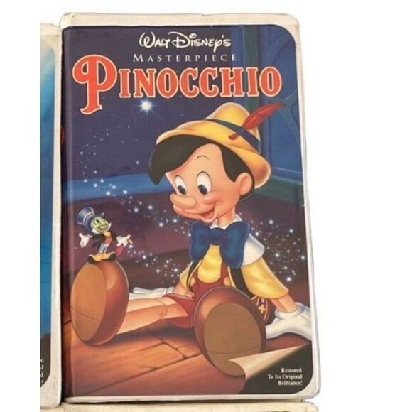 Pinocchio VHS Tape Vintage Movie Y2K 90s 80s Electronics Kids Cartoon Classic - Picture 1 of 3